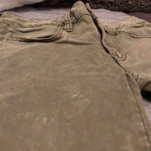 American Eagle Olive Green Cropped Jegging Sz 2 - Picture 7 of 7